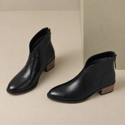 Felly | Low Heel Ankle Boots V-Cut