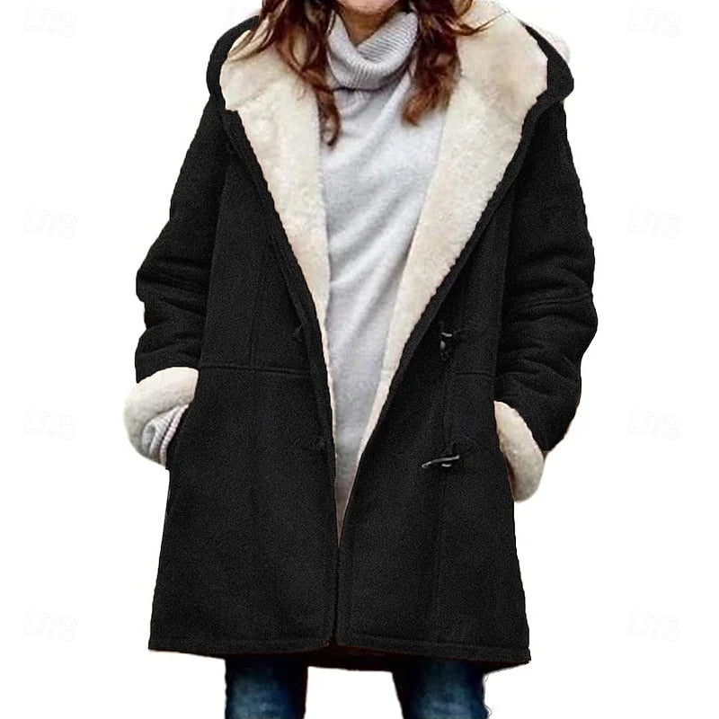 Women's Hooded Winter Coat with Fleece Lining
