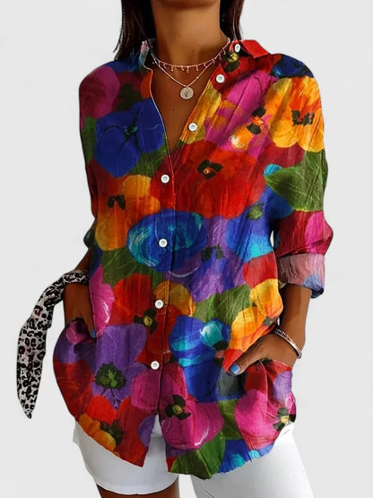 Floral Button-Down Blouse