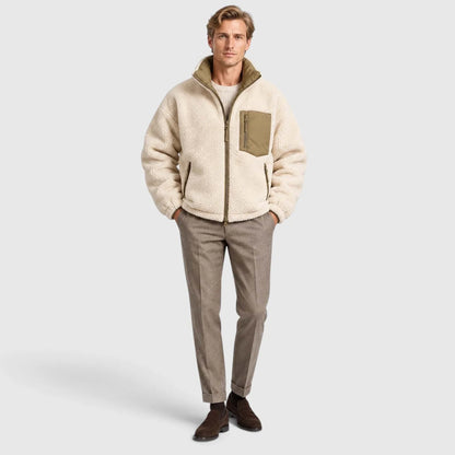 Men's Reversible Puffer Jacket with Stand Collar