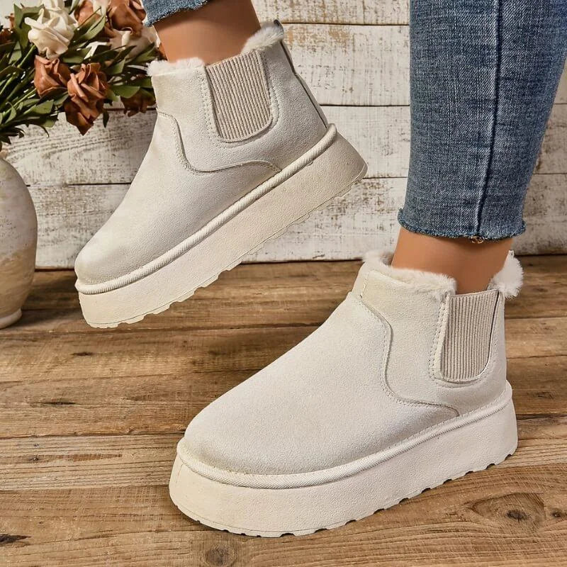 Chelsea Boots – Black Lined Platform Slip-On
