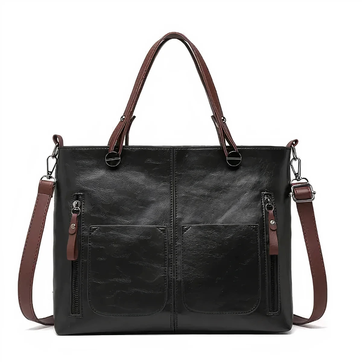 Large Tote Bag with Front Pockets