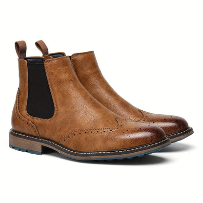 Men's Chelsea Boots – Black Brogue Wingtip