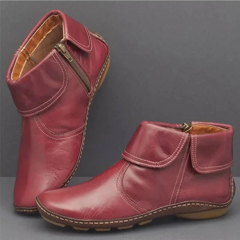Mirelda | Fold-Over Ankle Boots Slip-On