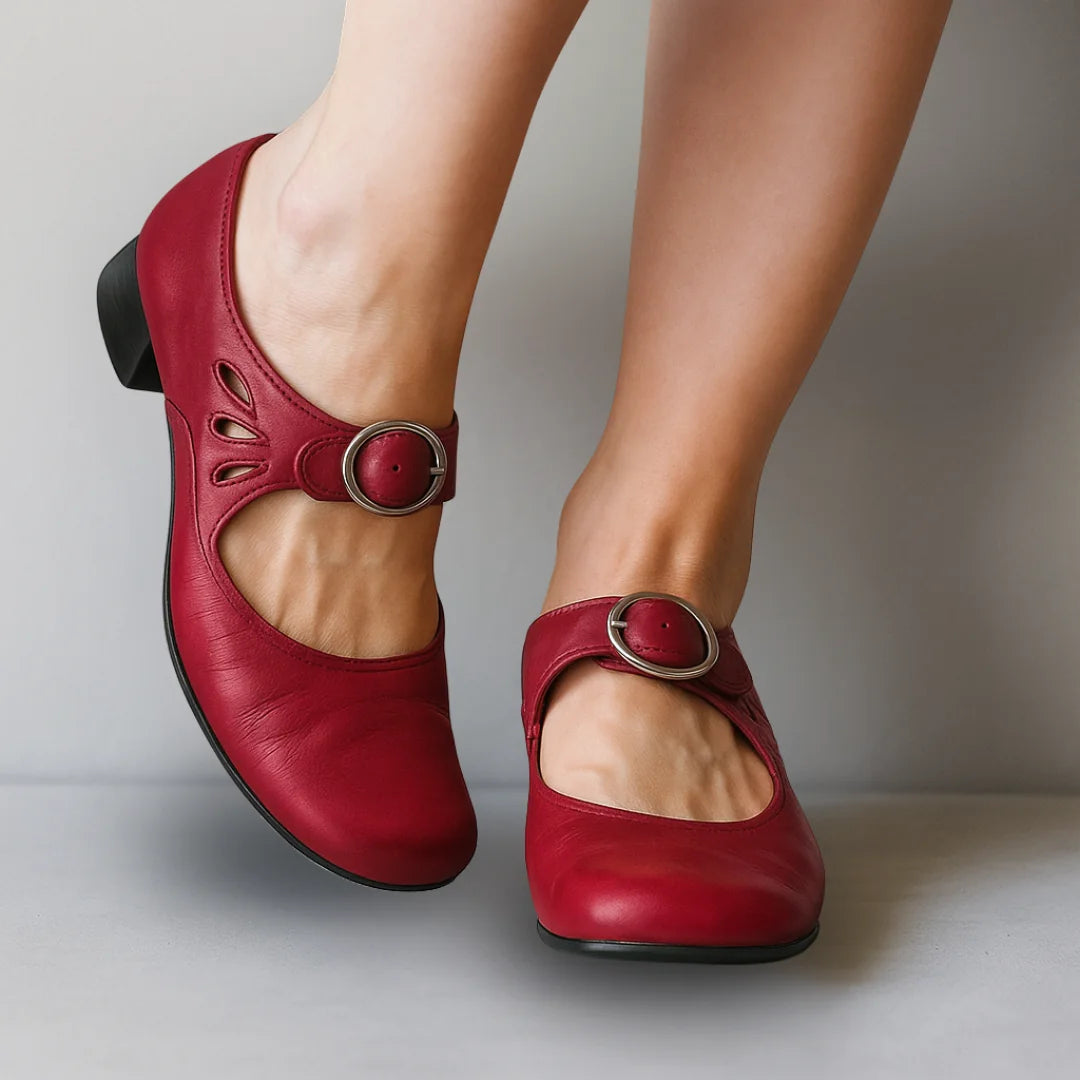 Mary Jane Pumps with Ankle Strap