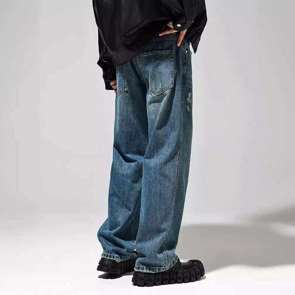 Men's Relaxed Wide-Leg Baggy Jeans