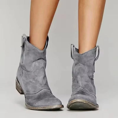 Slouchy Western Ankle Boots