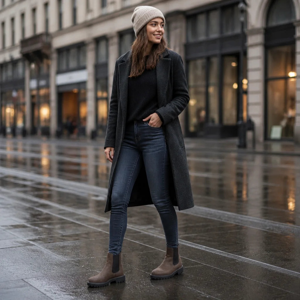 Wide-Fit Chelsea Boots with Stretch Panel