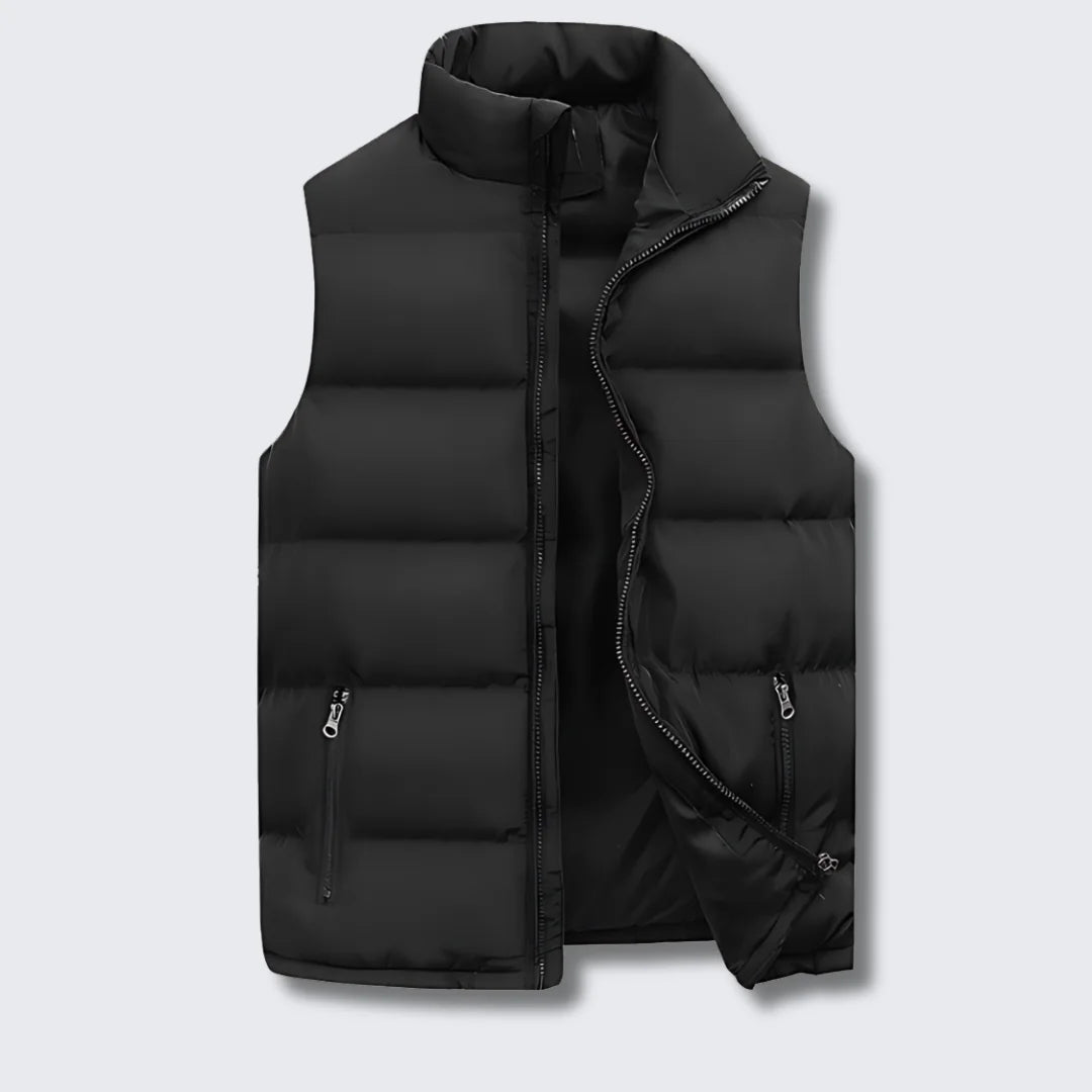 Men's Quilted Puffer Vest Stand Collar