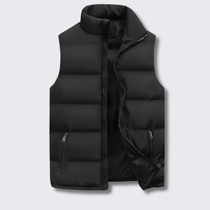 Men's Quilted Puffer Vest Stand Collar