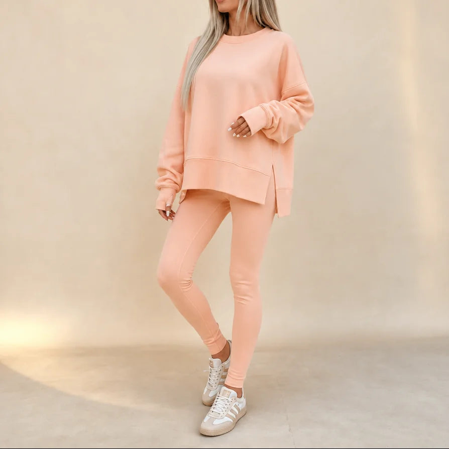 Side-Slit Pullover and Legging Lounge Set