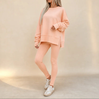 Side-Slit Pullover and Legging Lounge Set