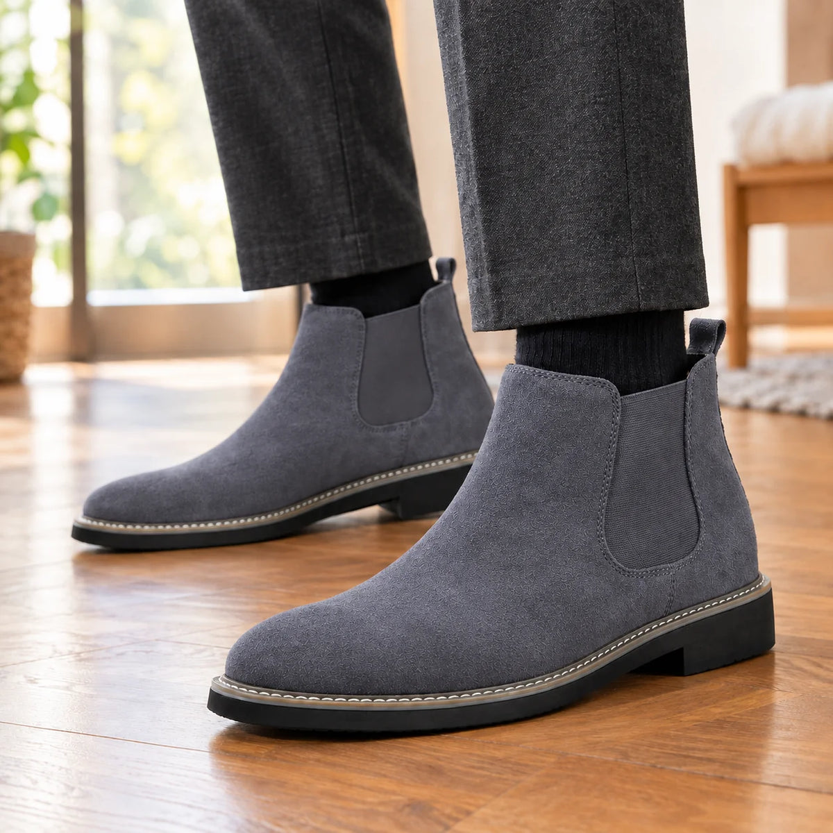 Men's Suede-Look Chelsea Boots