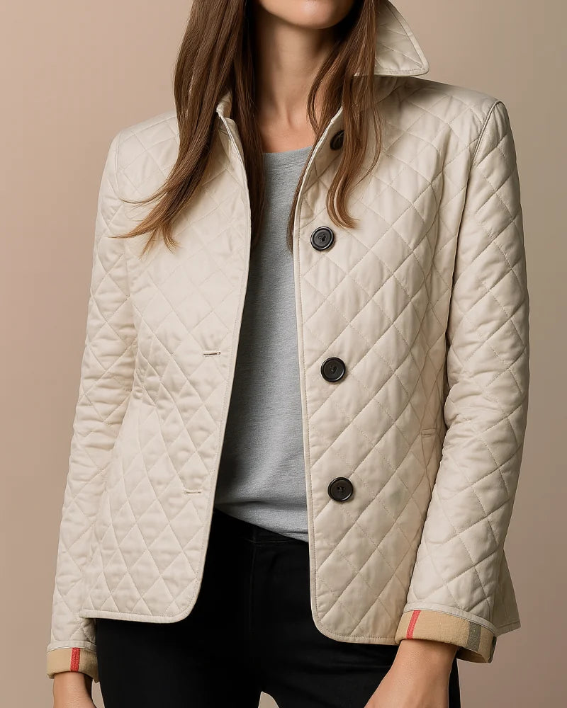 Women's Quilted Jacket with Stand Collar