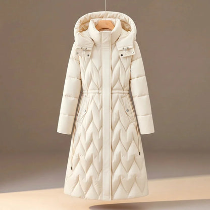 Women's Long Quilted Hooded Winter Coat