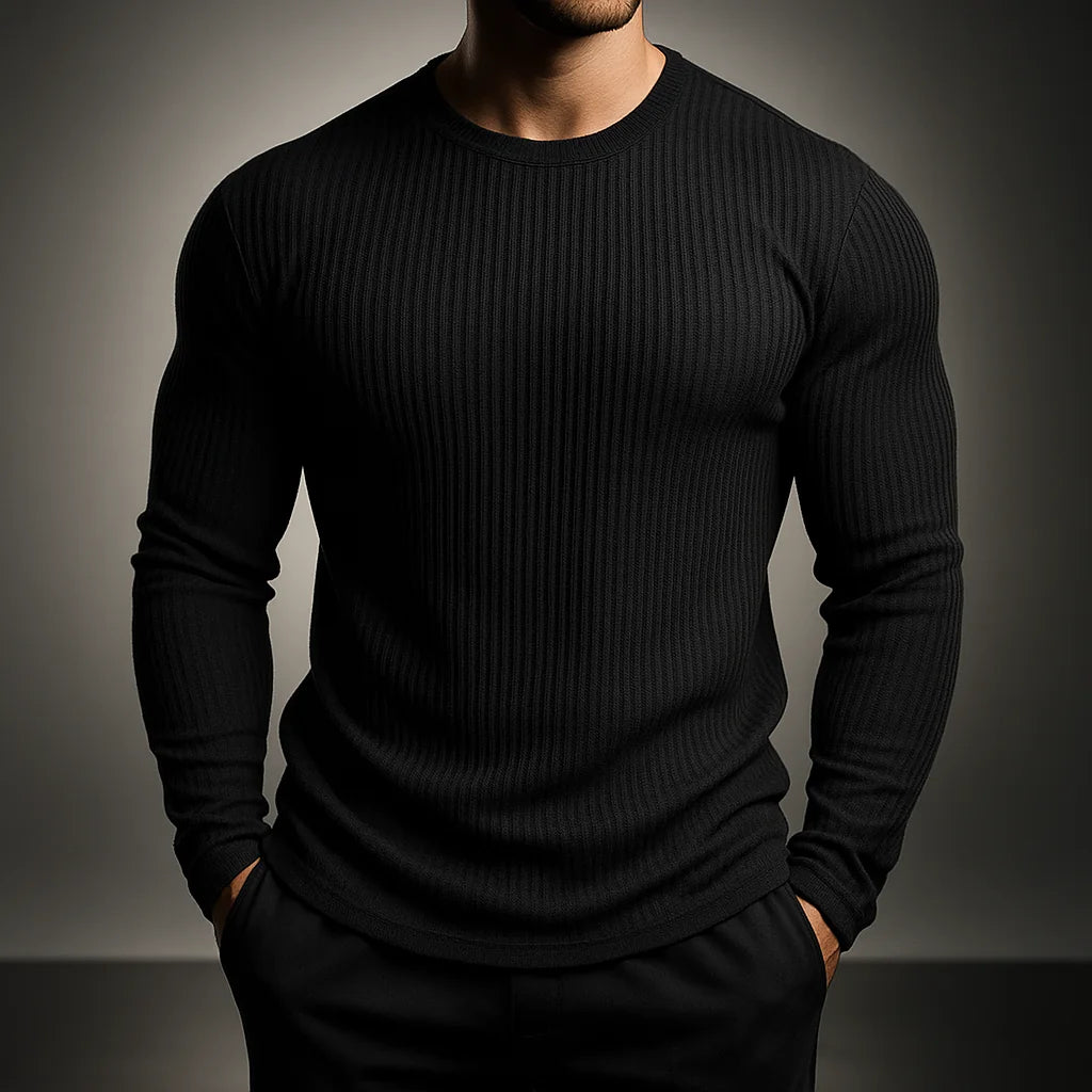 Men's Ribbed Crew Neck Sweater