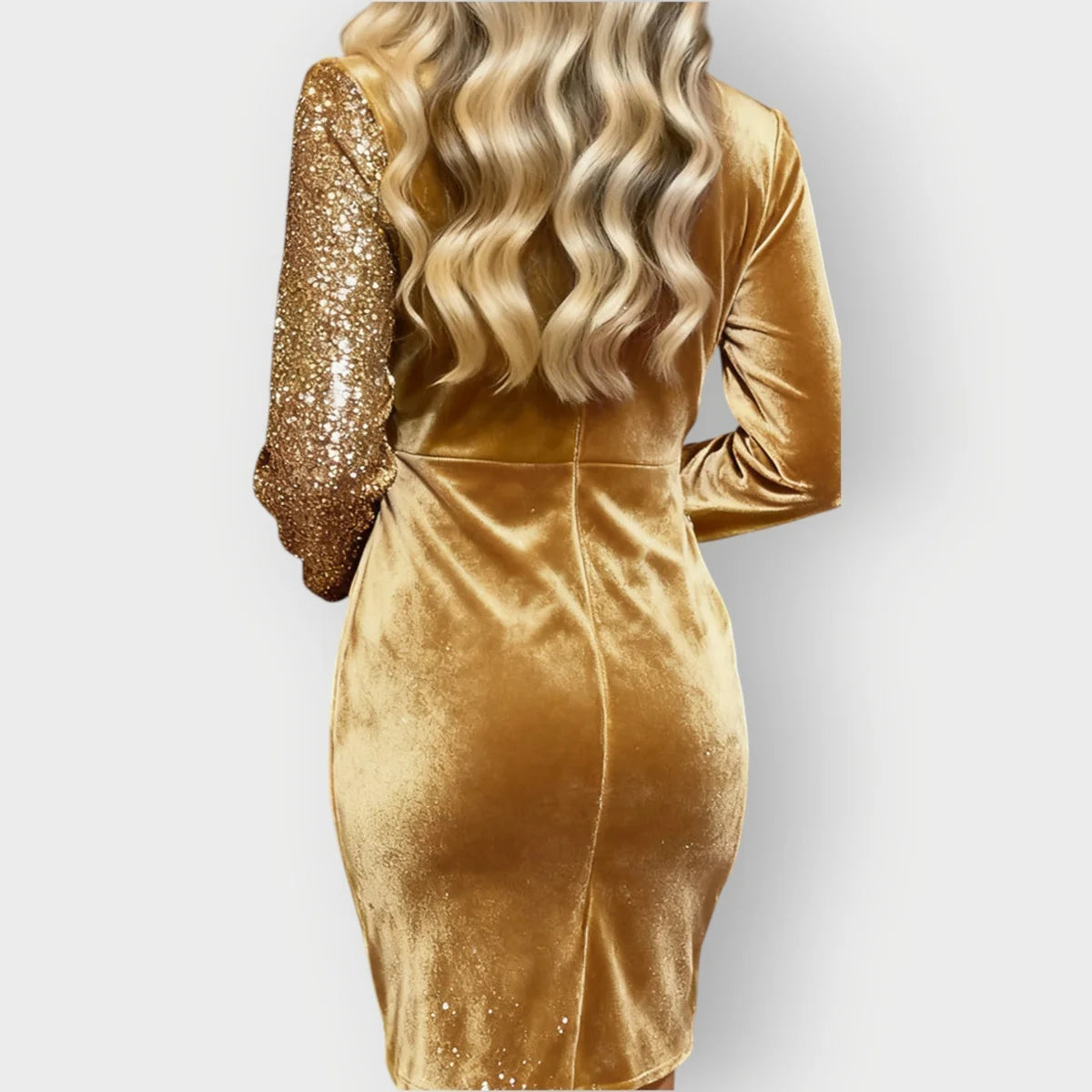 Sequin Velvet Wrap Dress