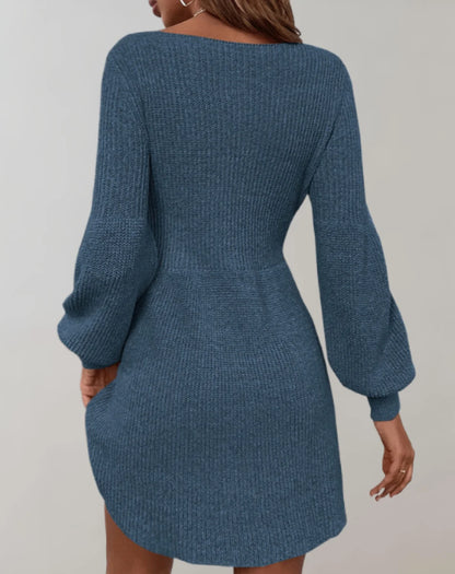 Sweater Dress – Black Fit and Flare Mini