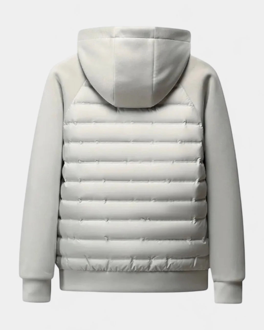 Men's Hooded Puffer Jacket – Black Raglan Softshell