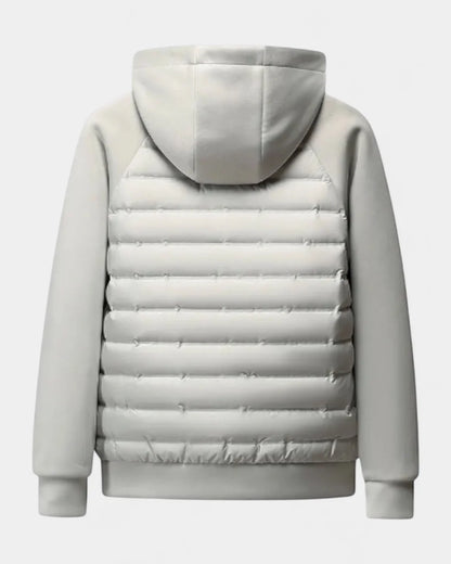 Men's Hooded Puffer Jacket – Black Raglan Softshell