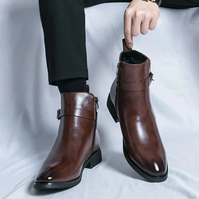 Chelsea Boots – Brown Buckle Ankle