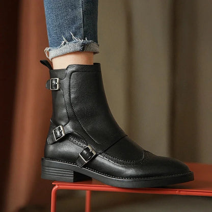 Buckle Strap Chelsea Boots