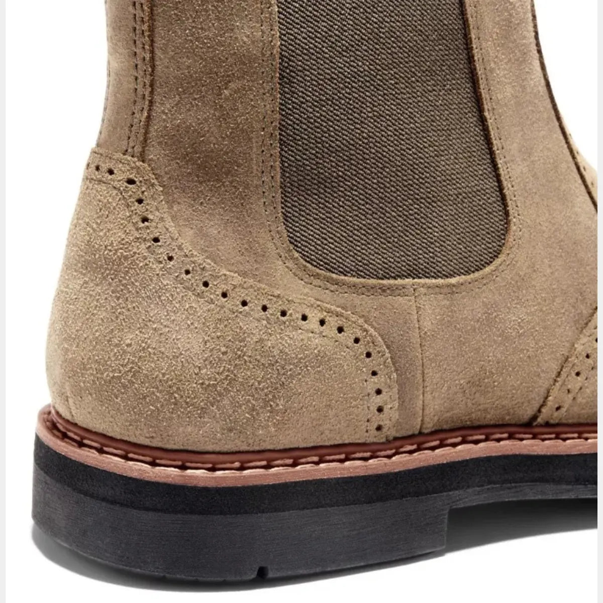 Men's Chelsea Boots – Black Lug Sole Pull Tab