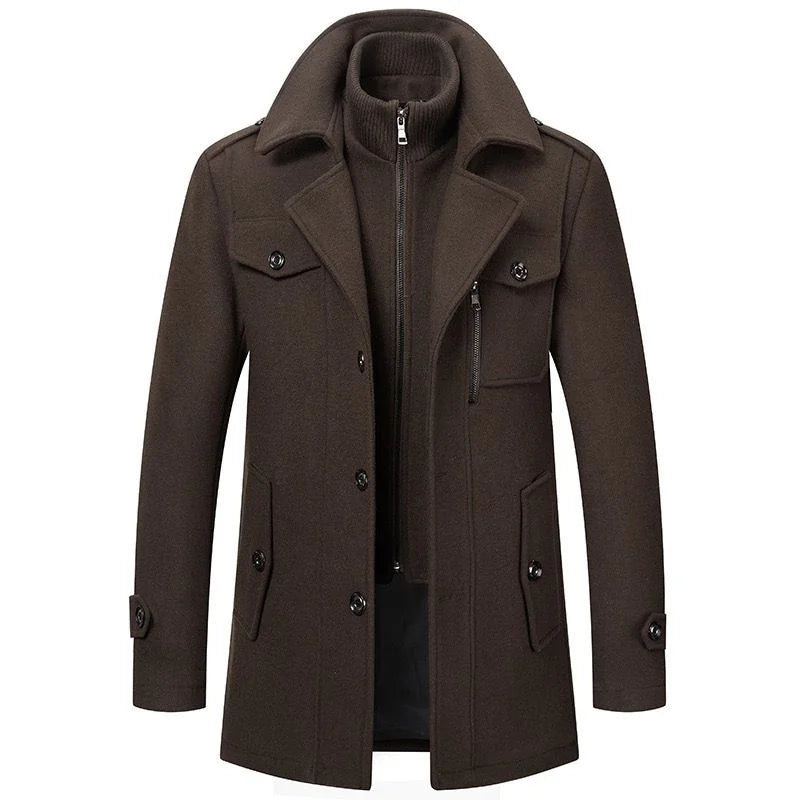 Men's Layered Collar Overcoat