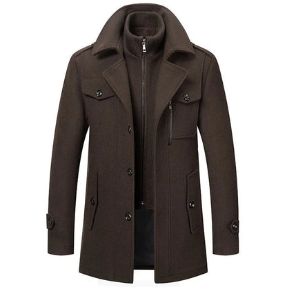 Men's Layered Collar Overcoat