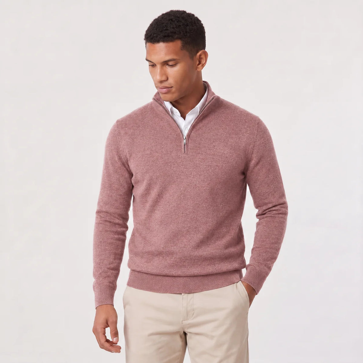 Men's Quarter-Zip Knit Sweater