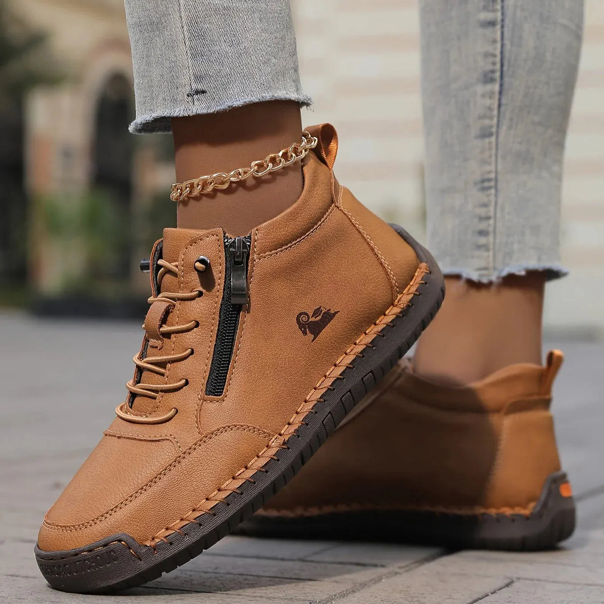 Ankle Boots Zip-Up Lace Comfort Women's