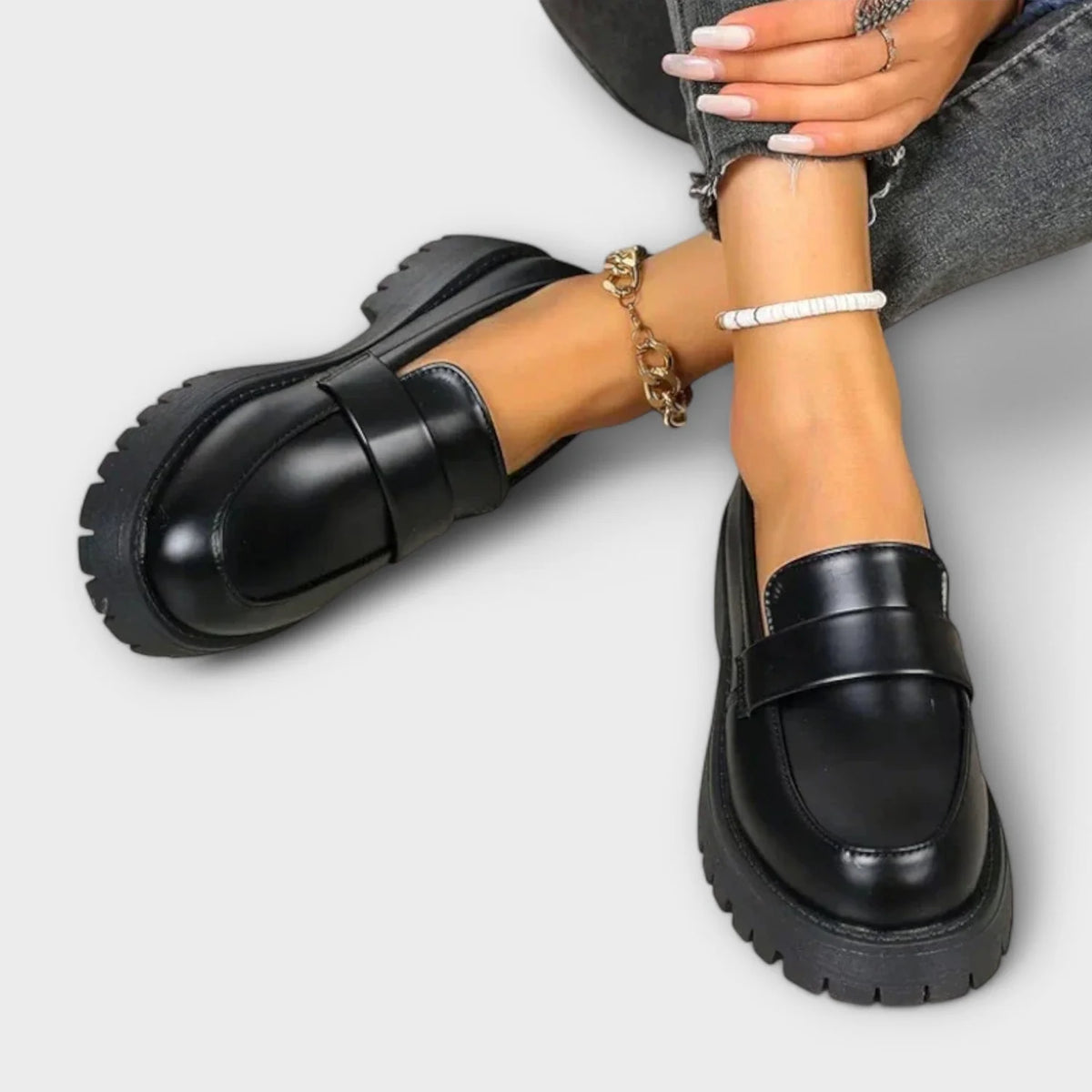 Pia | Chunky Penny Loafers Lug Sole