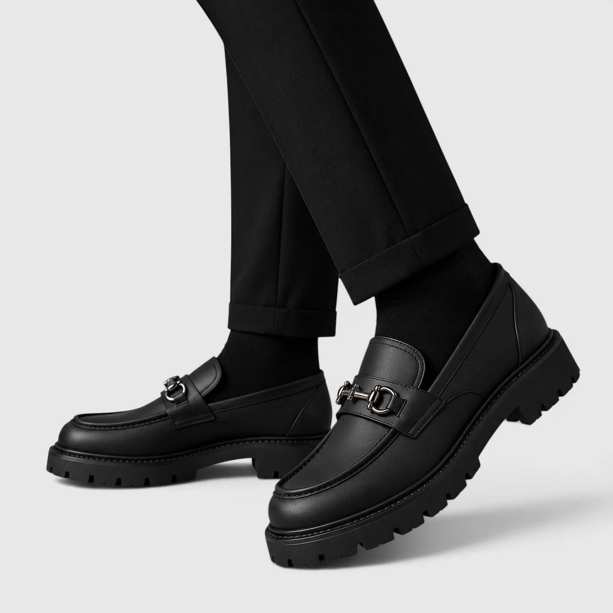 Men's Loafers Chunky Sole Horsebit Slip-On