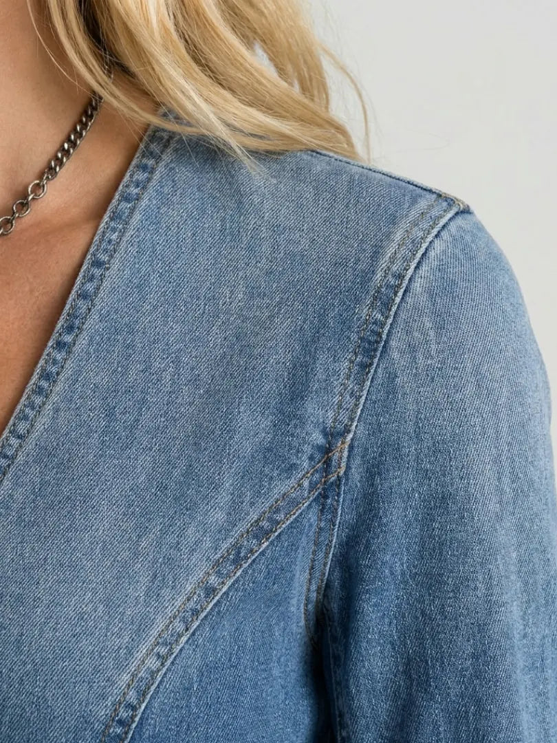 Delphine | Denim Maxi Dress Button Front