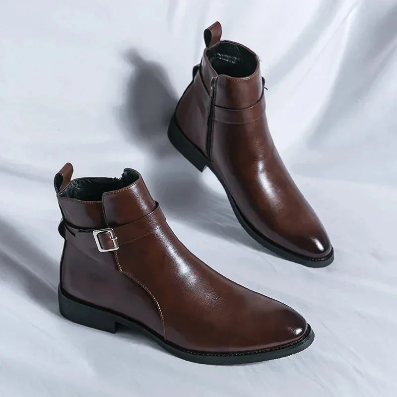 Chelsea Boots – Brown Buckle Ankle