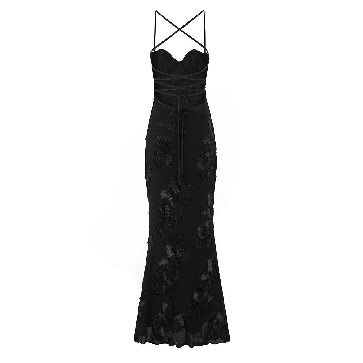Emily | Lace Maxi Dress Open Back