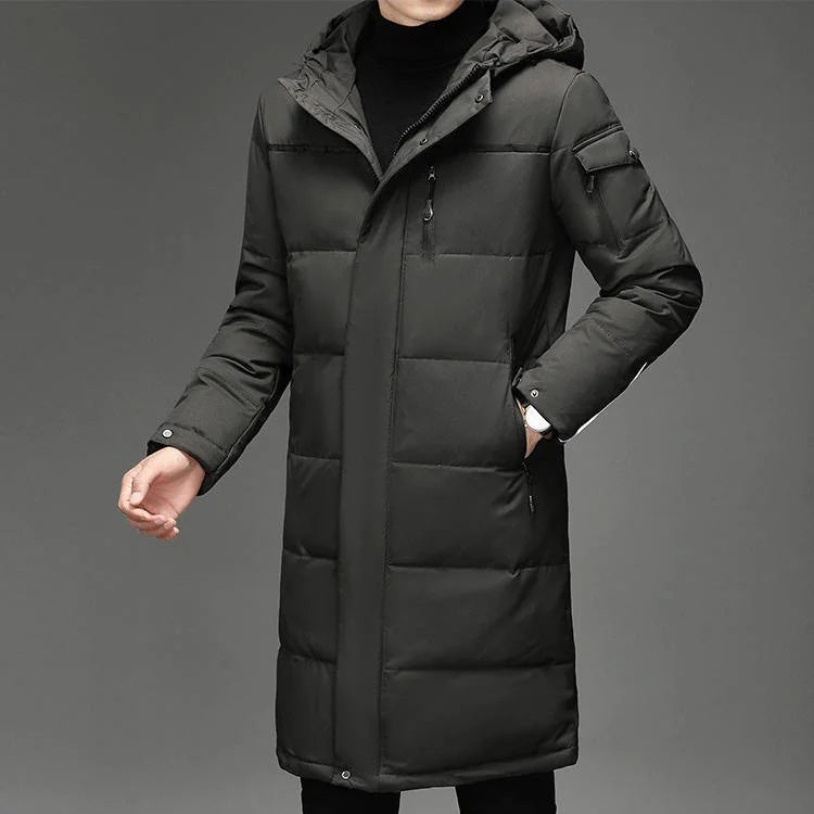 Men's Longline Hooded Puffer Coat