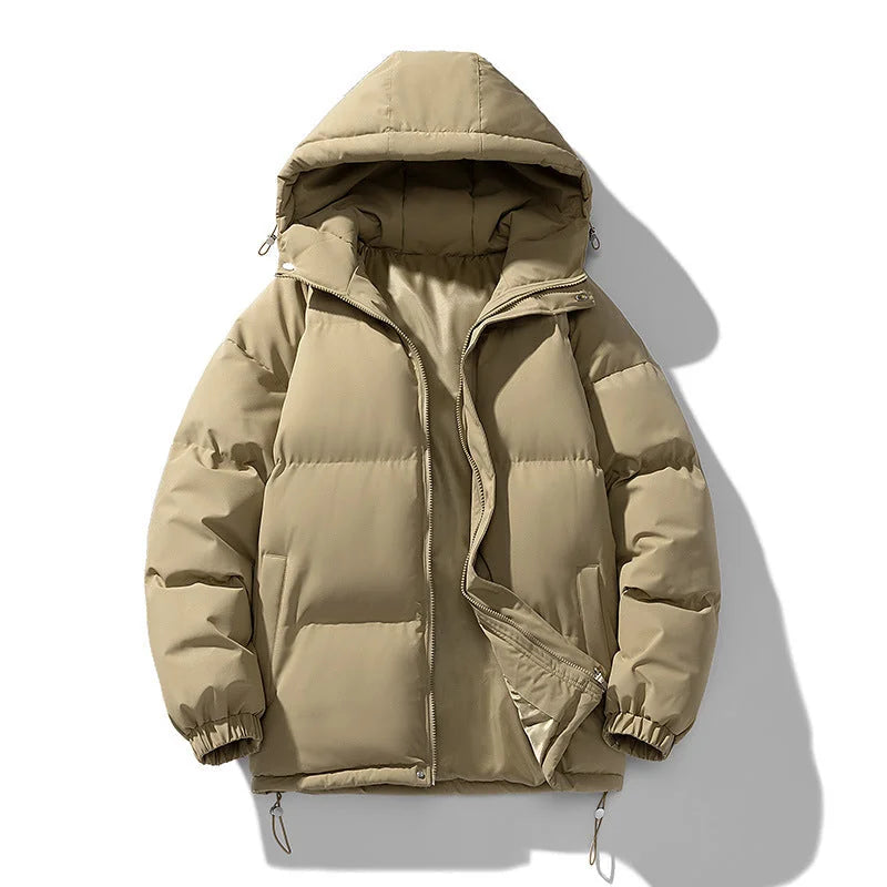 Men's Puffer Jacket – Black Hooded Quilted