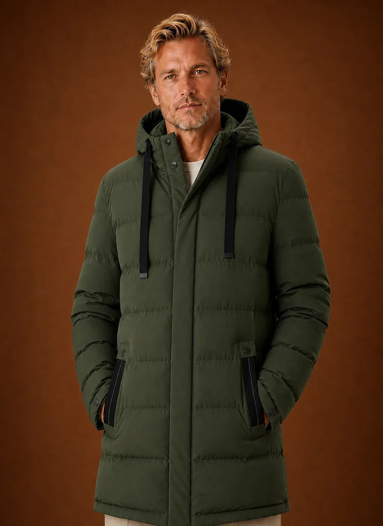 Men's Long Hooded Winter Jacket Puffer Coat