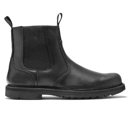 Men's Chelsea Boots – Black Lug Sole Pull Tab