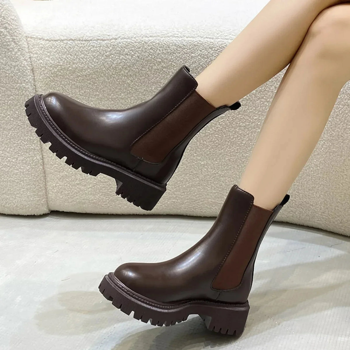 Chunky Chelsea Boots with Thick Sole