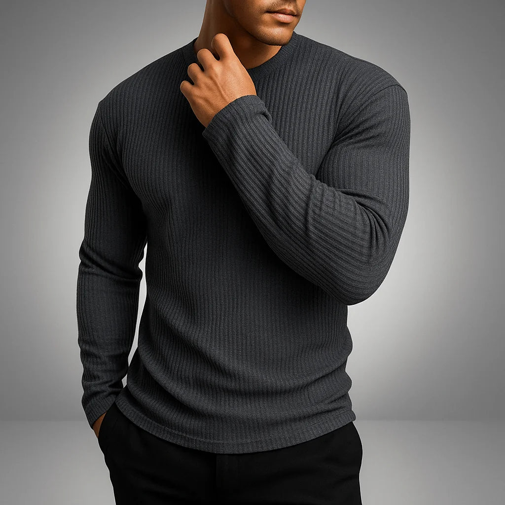 Men's Ribbed Crew Neck Sweater