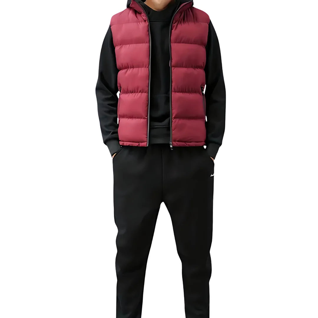 Men's Quilted Puffer Vest Stand Collar