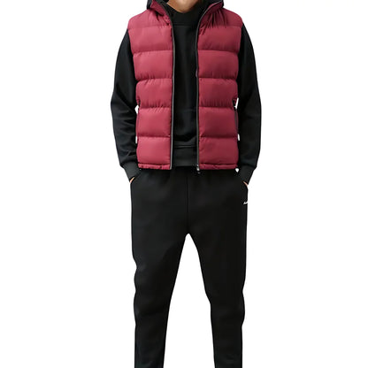 Men's Quilted Puffer Vest Stand Collar