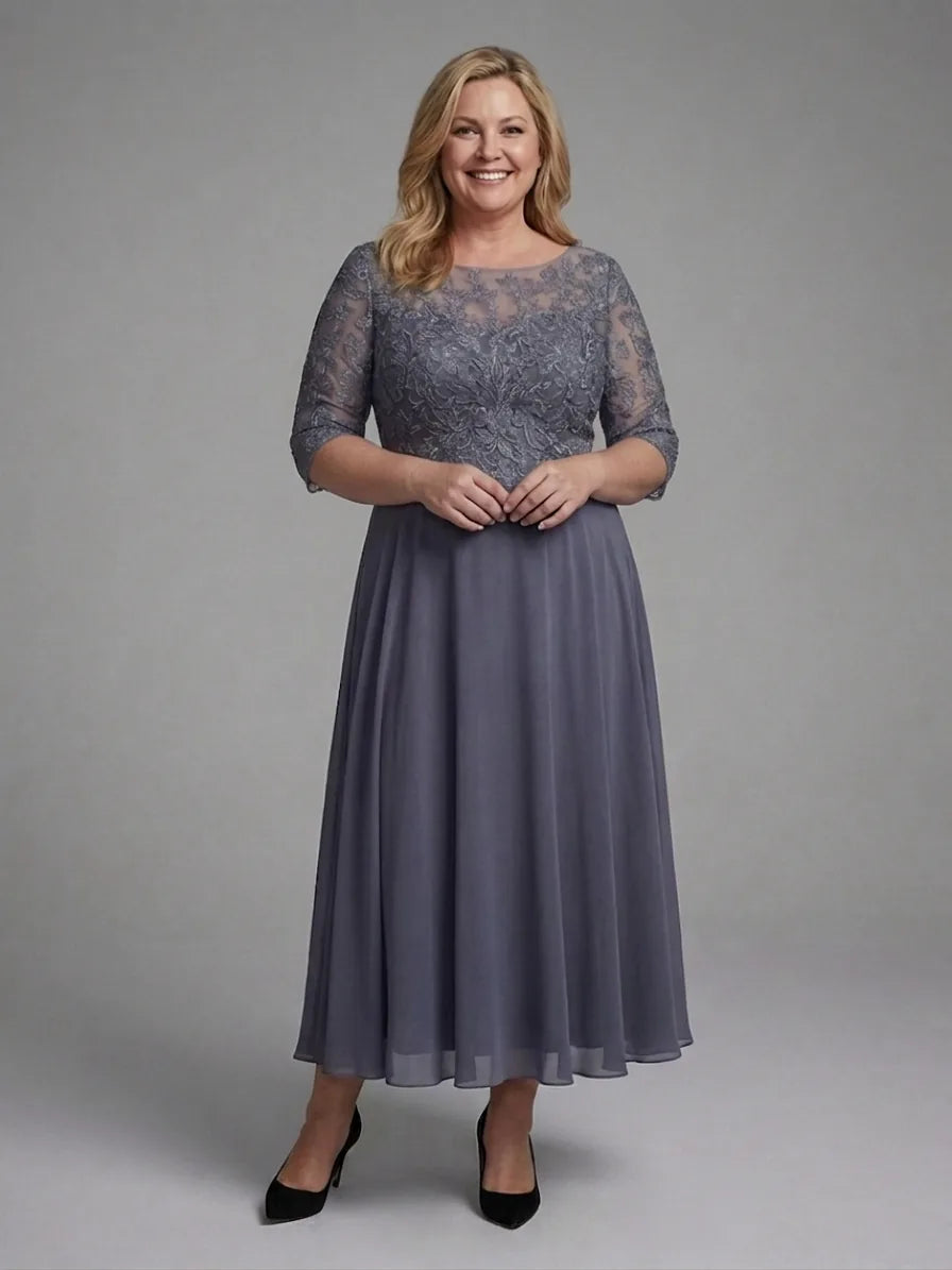 Mother of the Bride Lace Midi Dress