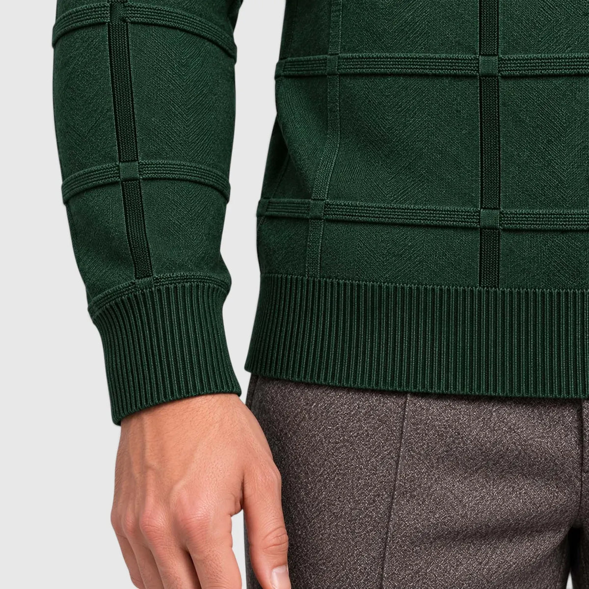 Men's Textured Mock Neck Sweater Slim Fit