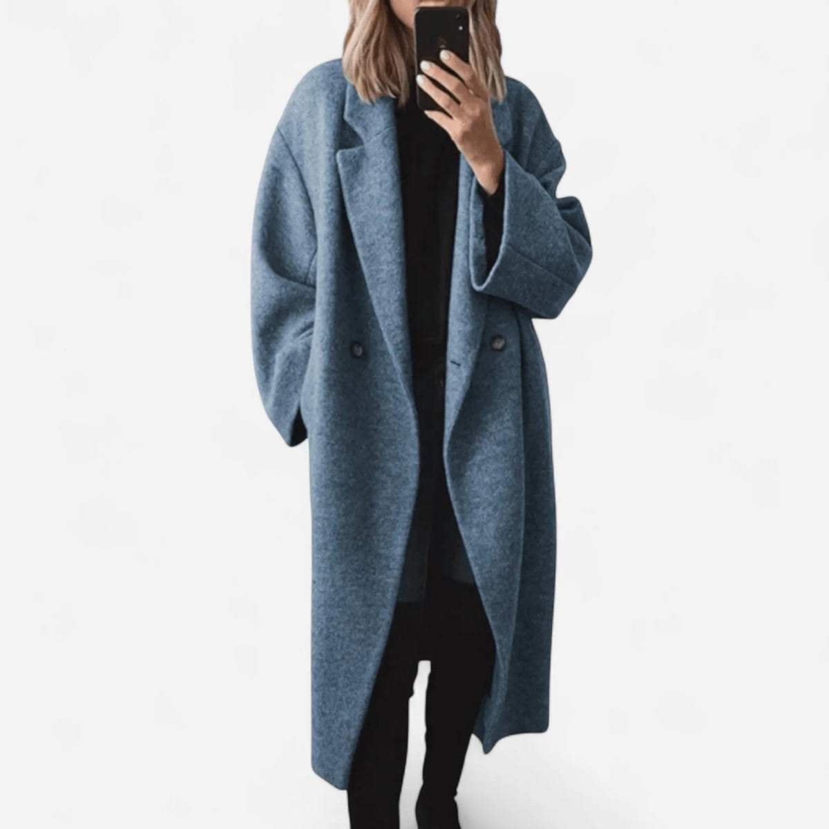 Wool Coat – Grey Oversized Longline