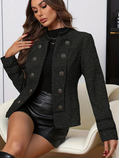 Women's Double Breasted Military Pea Coat