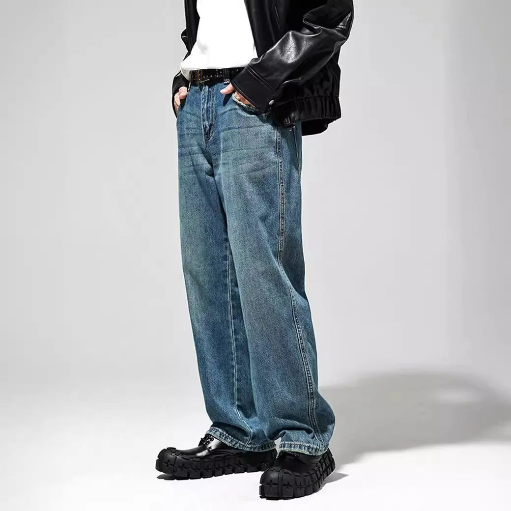 Men's Relaxed Wide-Leg Baggy Jeans