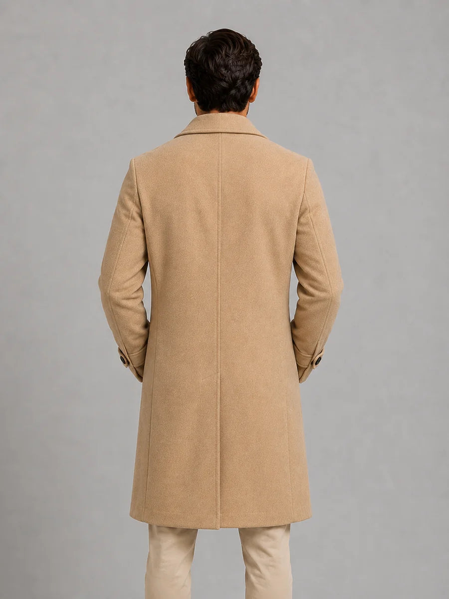 Men's Double Breasted Long Coat – Tailored Winter Overcoat